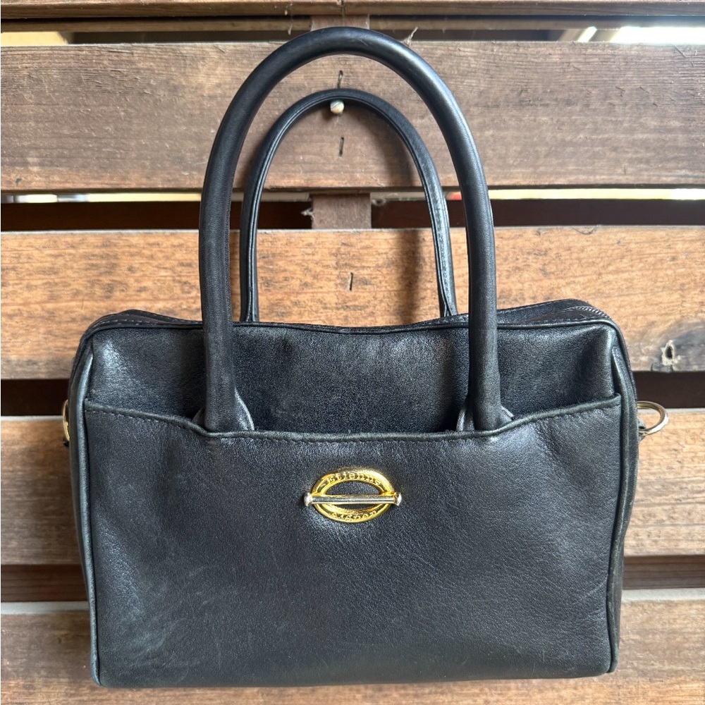 Etienne Aigner Black Leather Satchel